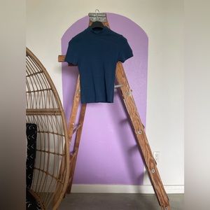 American apparel blue size medium mock neck
